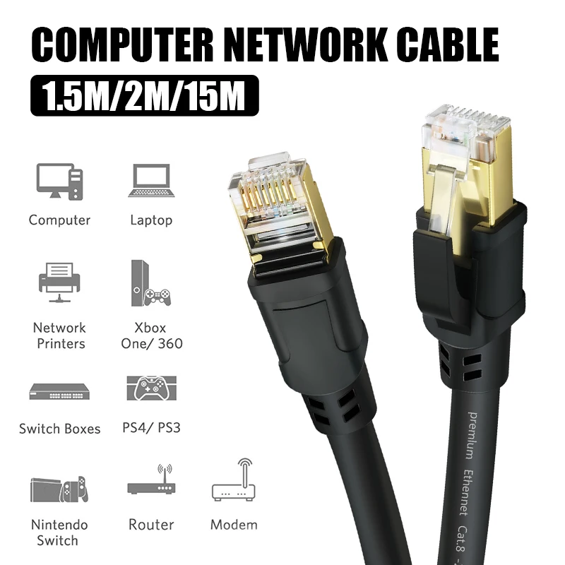 Cewaal Новый rj45 8p8c 40 Гбит/с Ethernet кабель cat8 домашний маршрутизатор высокоскоростная