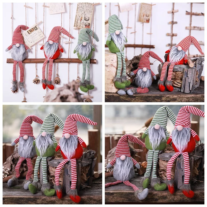 Christmas Swedish Santa Gnome Plush Hug Swedish Elf Doll Birthday Gift Table White Gray Christmas Decorations for Home New