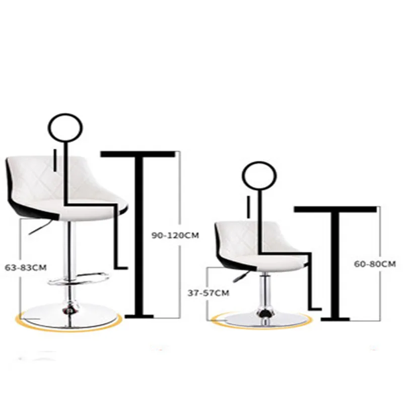 Домашний барный стул подъемный высокий с высокой спинкой современная простота