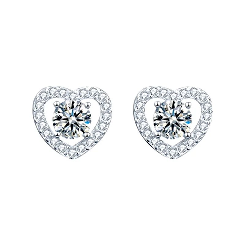 

Женские серьги из серебра 925 пробы с муассанитом, 1 карат