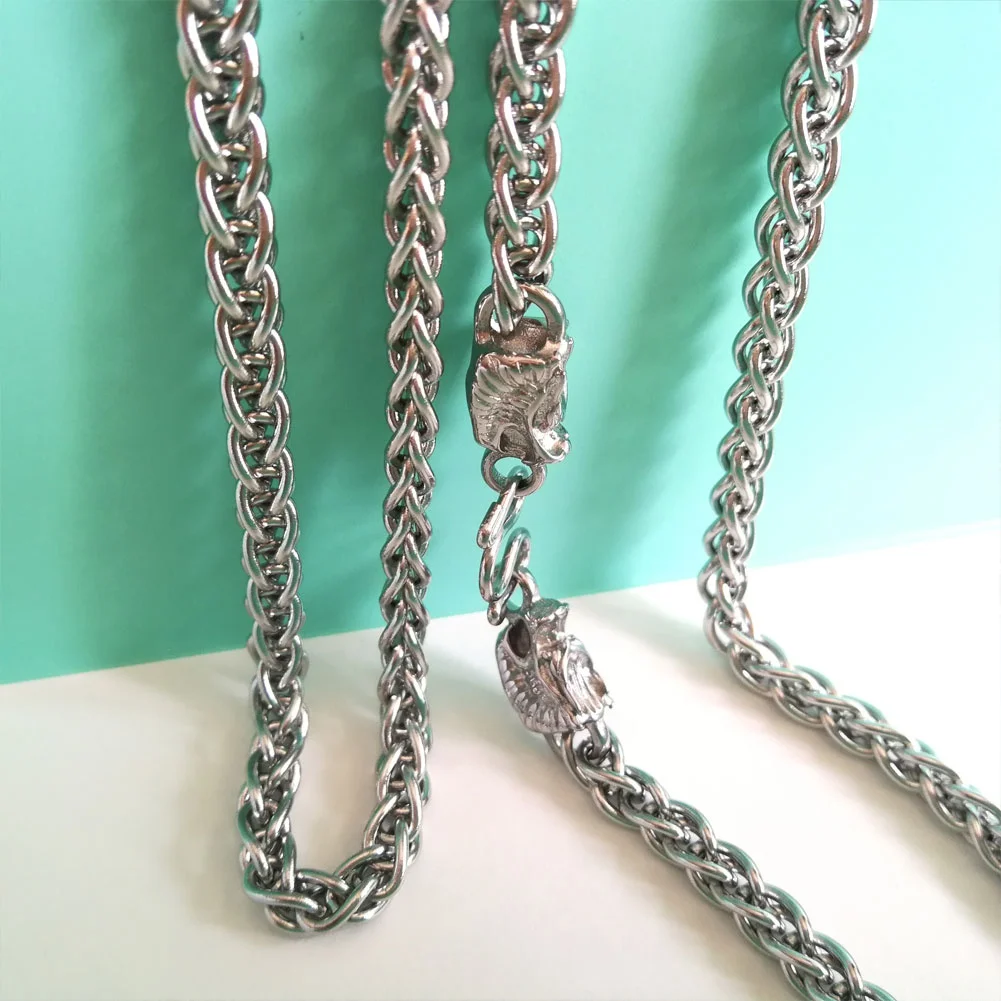 

5.4mm width 20~36 inch length stainless steel men women "Chinese LONG" necklace chain