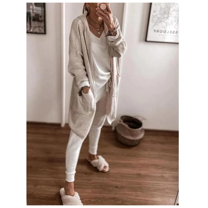

Pajamas Fashion Solid Color Casual Pajamas for Women Autumn Porno Long Sleeve Soft Homewear Ladies Sexy V Neck Elegant Home Suit