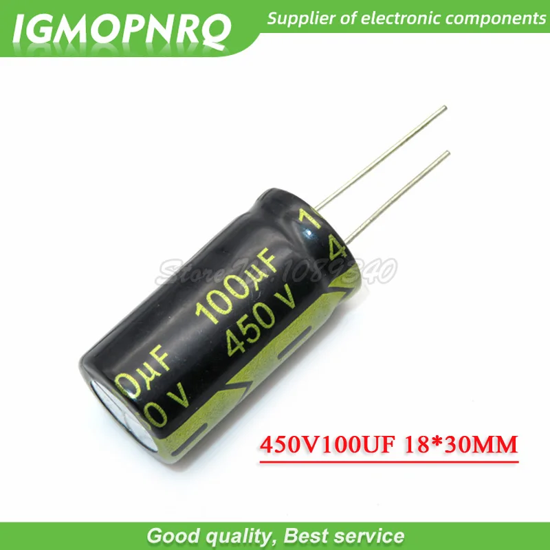 5 шт. алюминиевый электролитический конденсатор 450V100UF 18*30 100 мкФ 450V|Конденсаторы| |