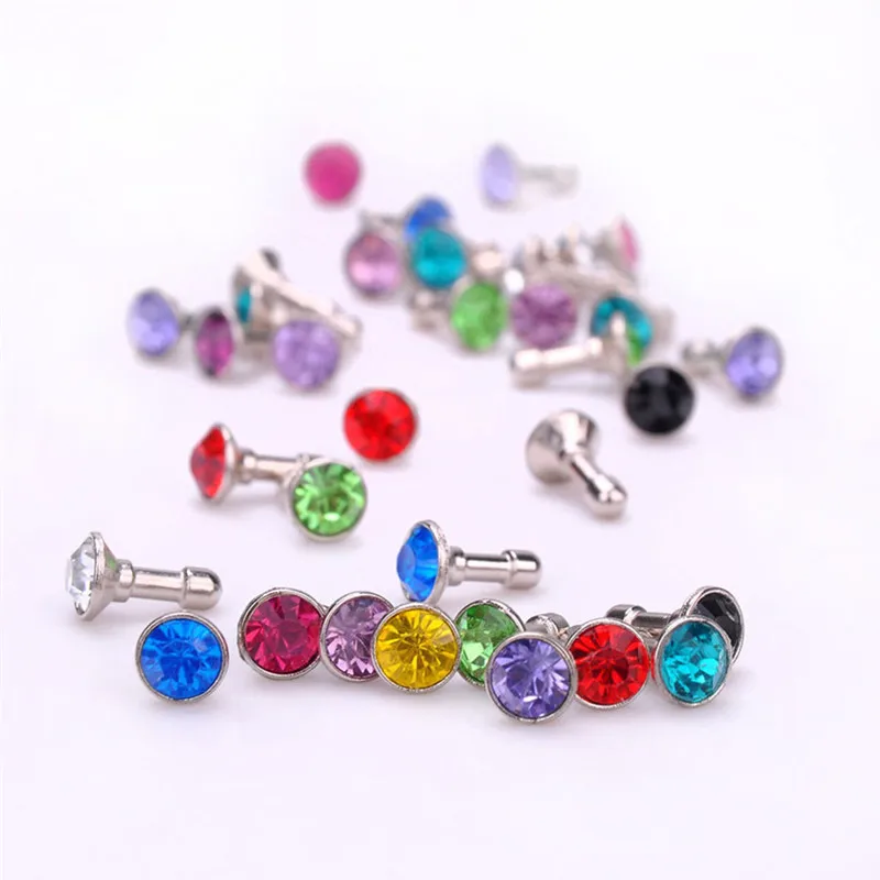 10 шт./лот Пылезащитная крышка с блестящими драгоценными камнями заглушка разъем 3