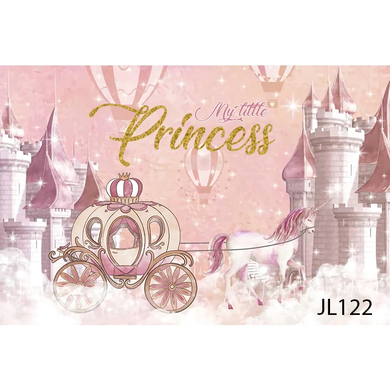 Sensfun Gold Crown Flower Pink Princess Girls Newborn Baby Shower 1st Birthday Party Backdrop Customized Photography Background |