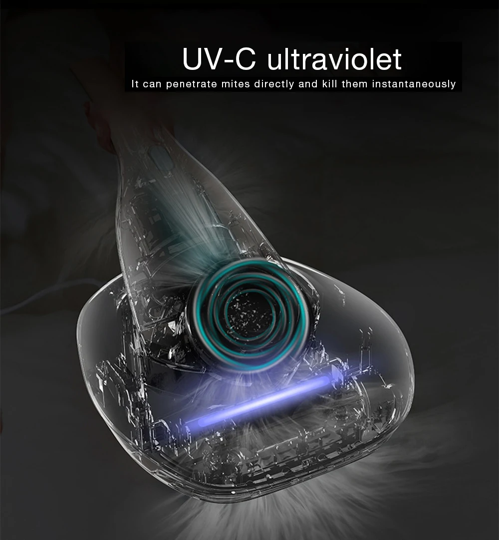 Deerma CM1000 UV-C светильник пылесос 12000Pa сильный sustion 0.5L анти-пылевые клещи для удаления ручной чистящей машины