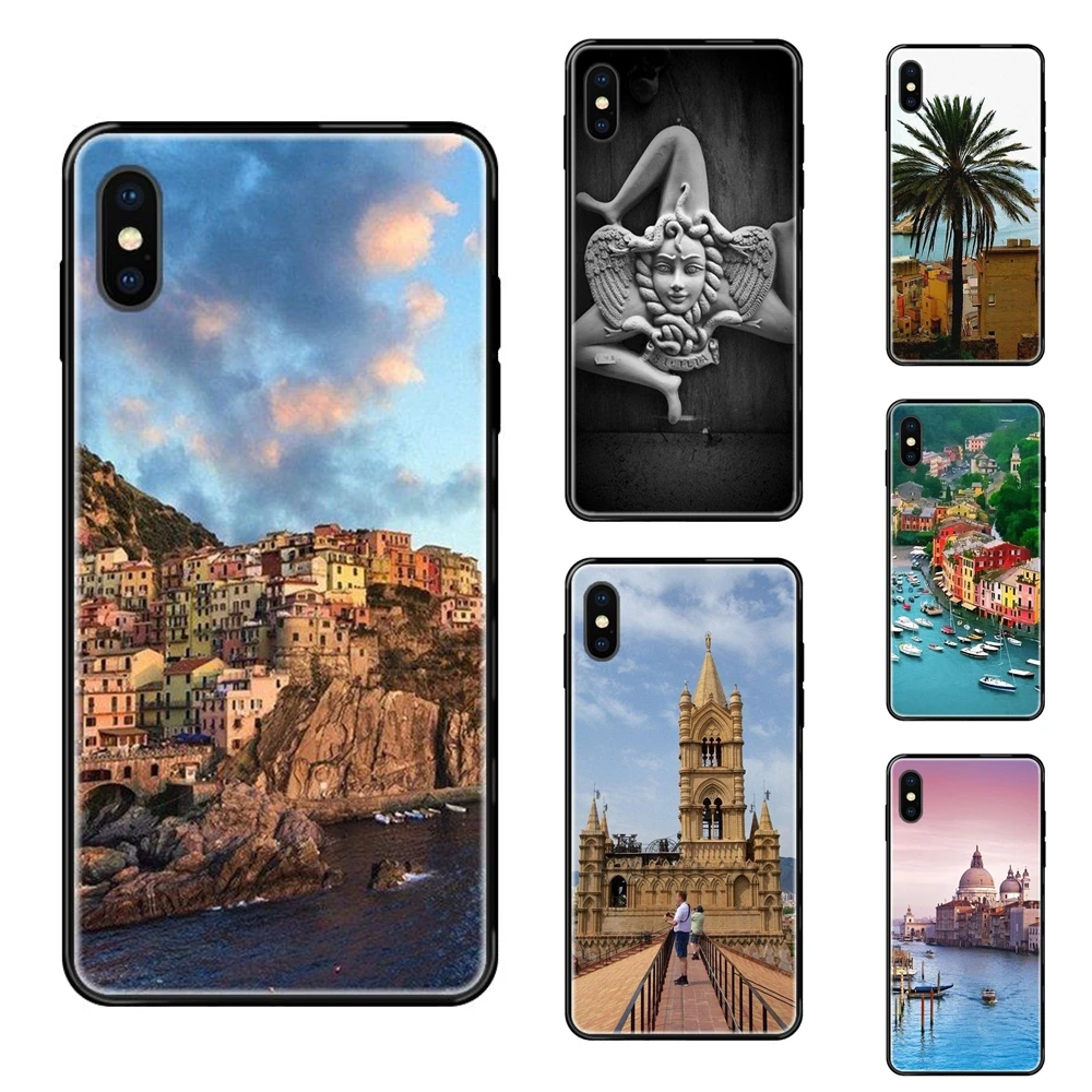 Для Samsung Galaxy S5 S6 S7 S8 S9 S10 S10e S20 edge Lite Plus сверхкрасивый Сицилия Италия цветение черный