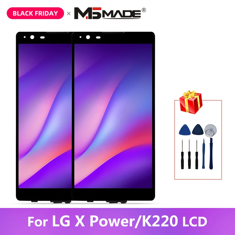 ЖК-дисплей для LG X power K220DS K220, сенсорный ЖК-экран, дигитайзер, запасные части с рамкой для LG X power display