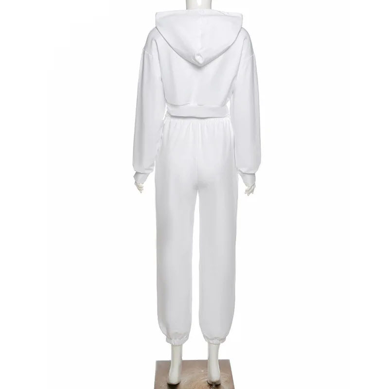 

Cotton sweat suits women matching sets long sleeve cropped hoodie+high waist sweatpants two piece set Autumn outfits for women