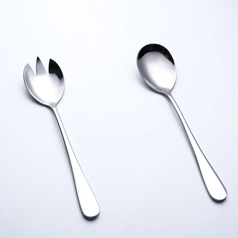 Вилка и ложка для салата из нержавеющей стали 2 шт.|Приборы салатов| |