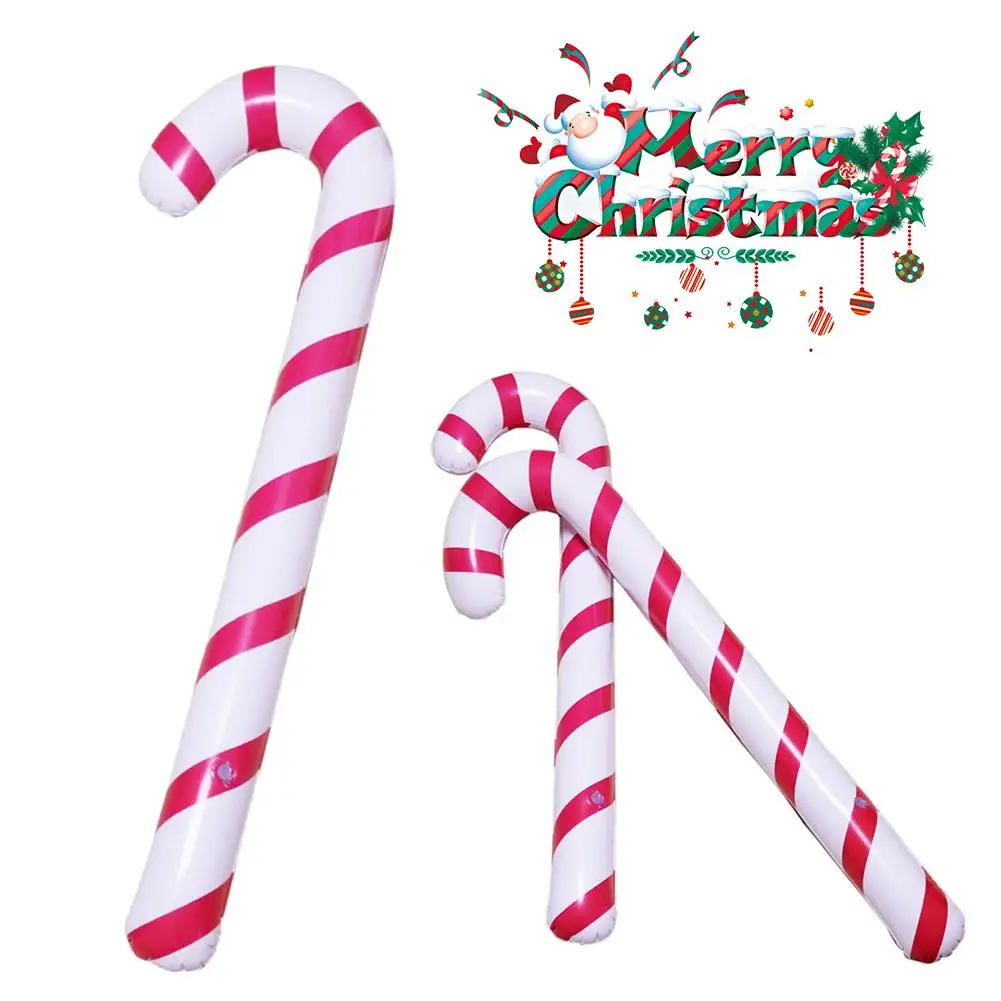 

PVC Iatable Christmas Candy Cane Classic Lightweight Hanging Decoration For Christmas Party 88cm Santa Claus Cane Color Random