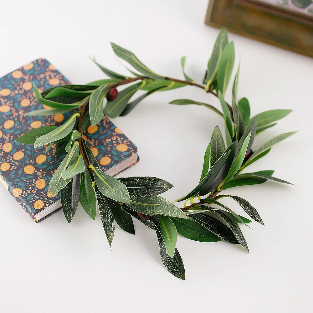 Green Olive Leaf Headband for Women: Elegant Hair Accessory for Bridal or Wedding, Leaves Tiara and Headdress Crown image 4