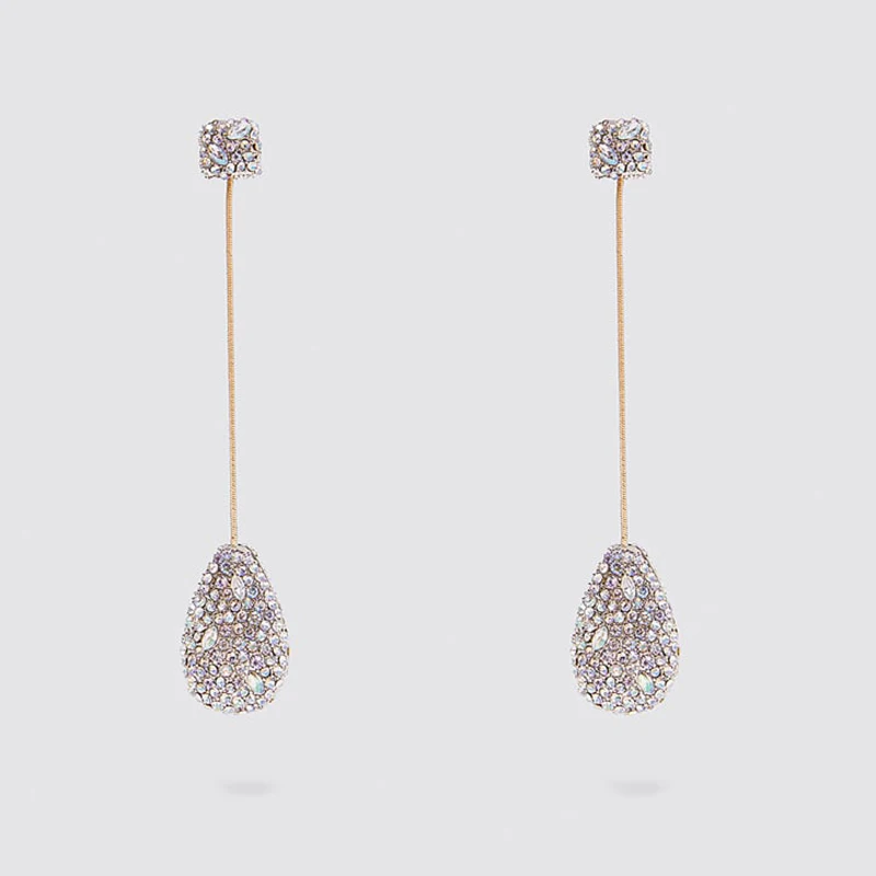JURAN ZA, новая мода, геометрические висячие серьги с кристаллами,, Boho, ручной работы, висячие серьги для женщин, ювелирное изделие, подарок