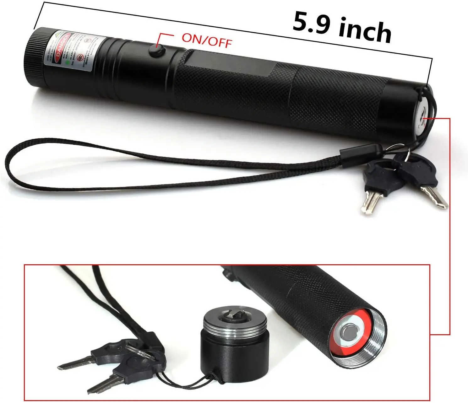 Охотничий зеленый лазерный прицел 301 нм 5 мВт указка высокомощный лазер с