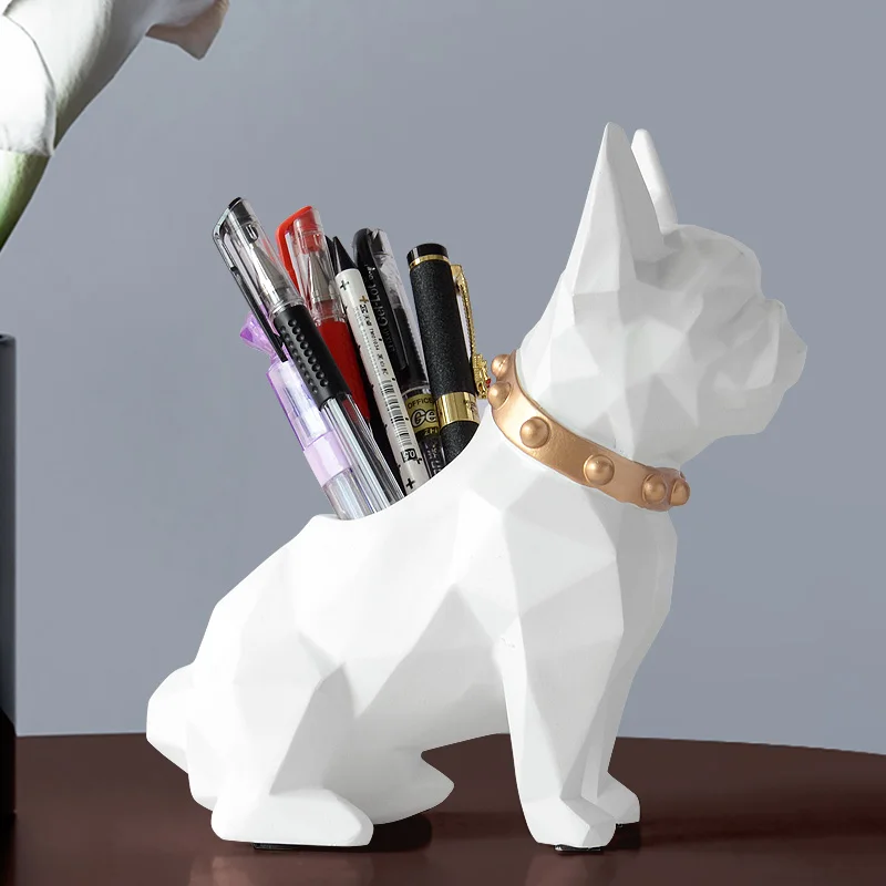 

Resin Dog statue home decor pencil organizer for desk home organization and storage School office desk accessories