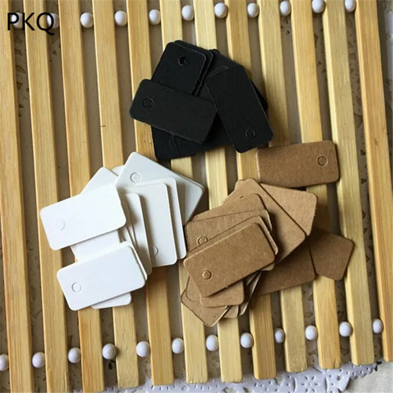 1000 шт./лот маленькие прямоугольные крафт бумажные бирки гребешок этикетка багаж