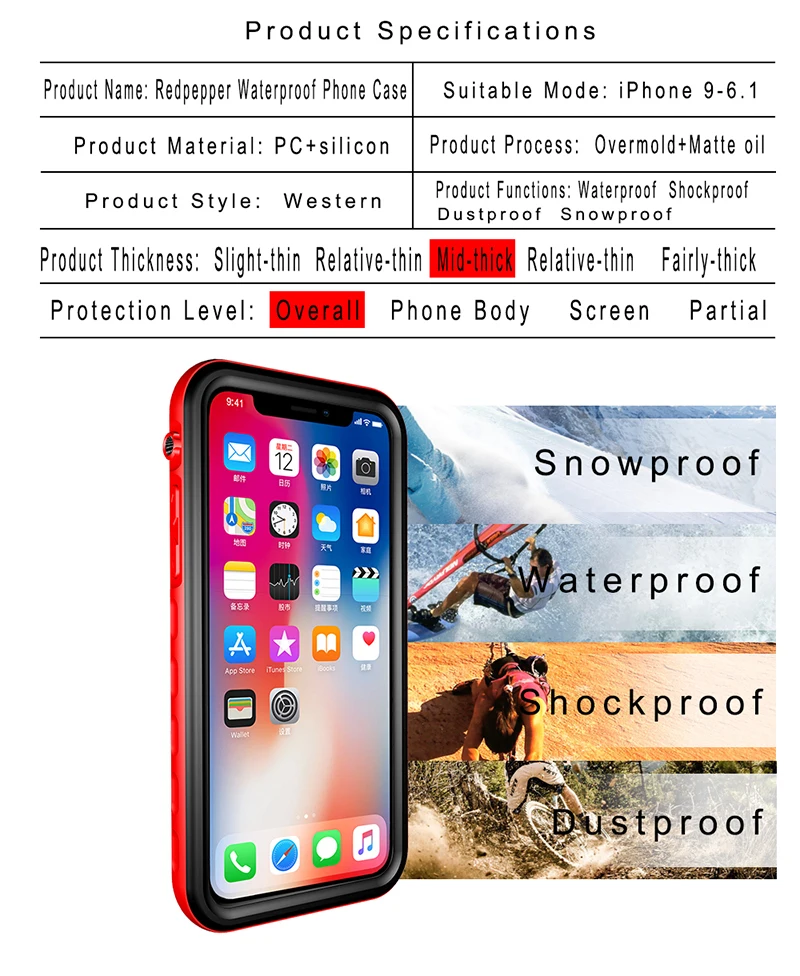 Водонепроницаемый чехол для iPhone X XS Max XR противоударный плавания дайвинга 6 S 7 8 Plus
