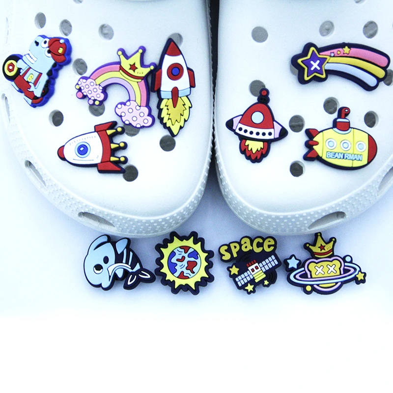 

Shoes Accessories PVC Charm Shoe Buckle Cartoon Cute Meteor Rocket Cors Jibz Shoes Decoration Children's Favorite Gift