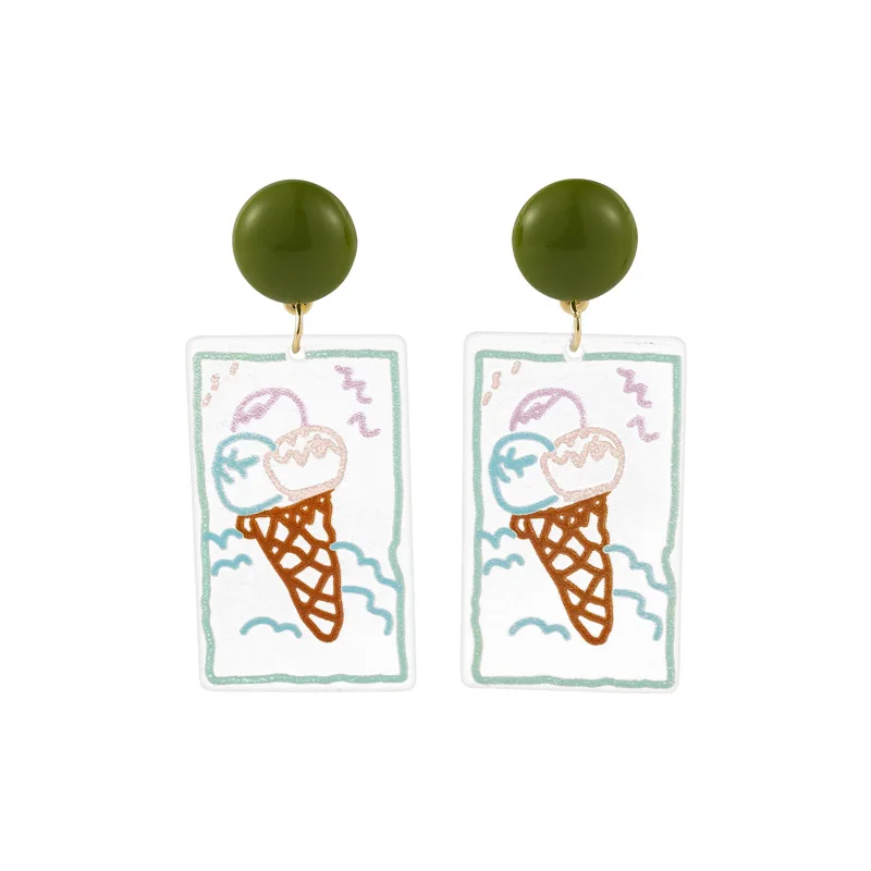 

Cute Ice Cream Acrylic Earrings Women Anime Earrings Hanging Stud Earrings 2022 Trend Fashion Korean Jewelry Pendientes Mujer