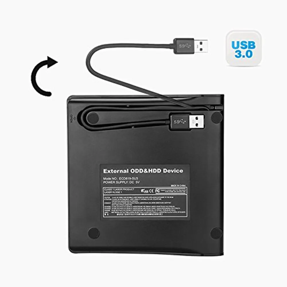 YiYaYo USB 3,0 DVD привод компакт-дисков/DVD-RW записывающийся-внешний CD Встроенная память плеер Портативный считыватель для ноутбука hp Компьютер Windows7/8/10