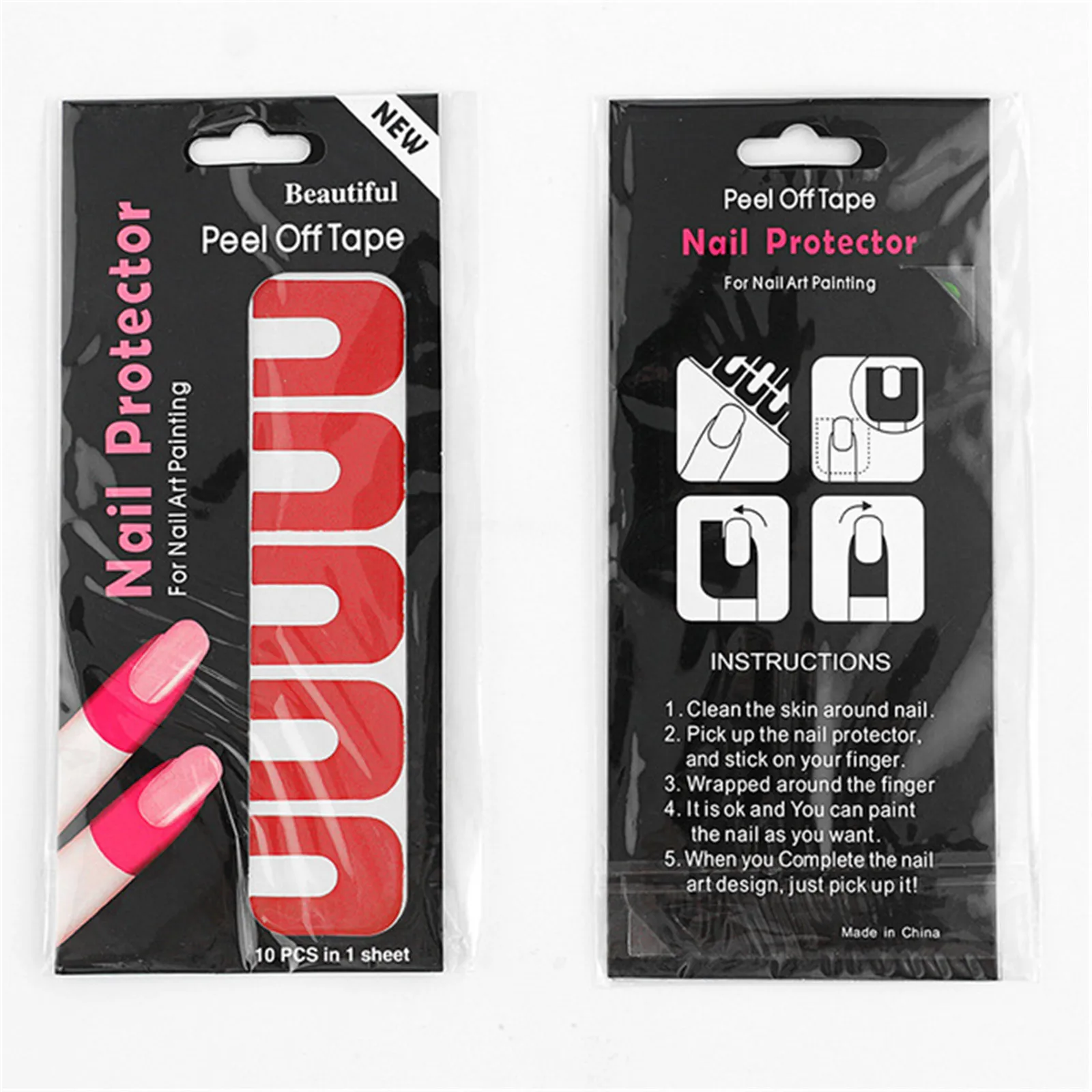 Nail Splatter Peeling Tape Creative U Shape Fingerprint Stickers наклейки на ногти pegatinas para uñas |