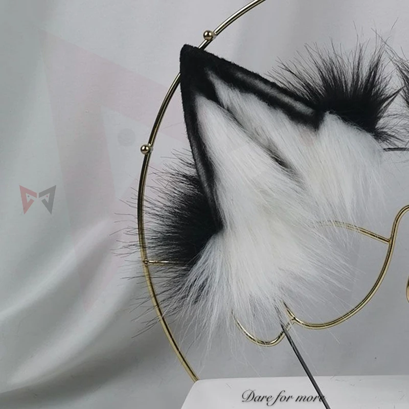 Черные Волки волки лисички уши обруч для волос головной убор хвост ручная работа