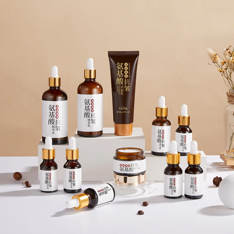 

Amino Acid Skin Care Set With Box 11PCS Facial Cleanser Serum Cream Essence Repairing Brighten Moisturizing Hyaluronic Acid M