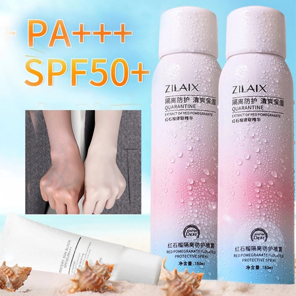 TikTok 150g Red Pomegranate Whitening Sunscreen Spray SPF50+ Body Moisturizin Isolation Ultraviolet light UV Sun Screen Spray