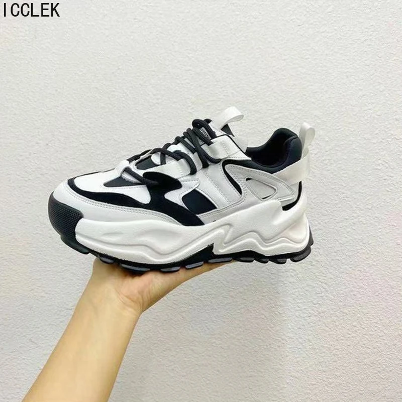 

2022 Women's Chunky Sneakers Thick Bottom Platform Vulcanize Shoes Fashion Breathable Casual Running Shoe Woman Female