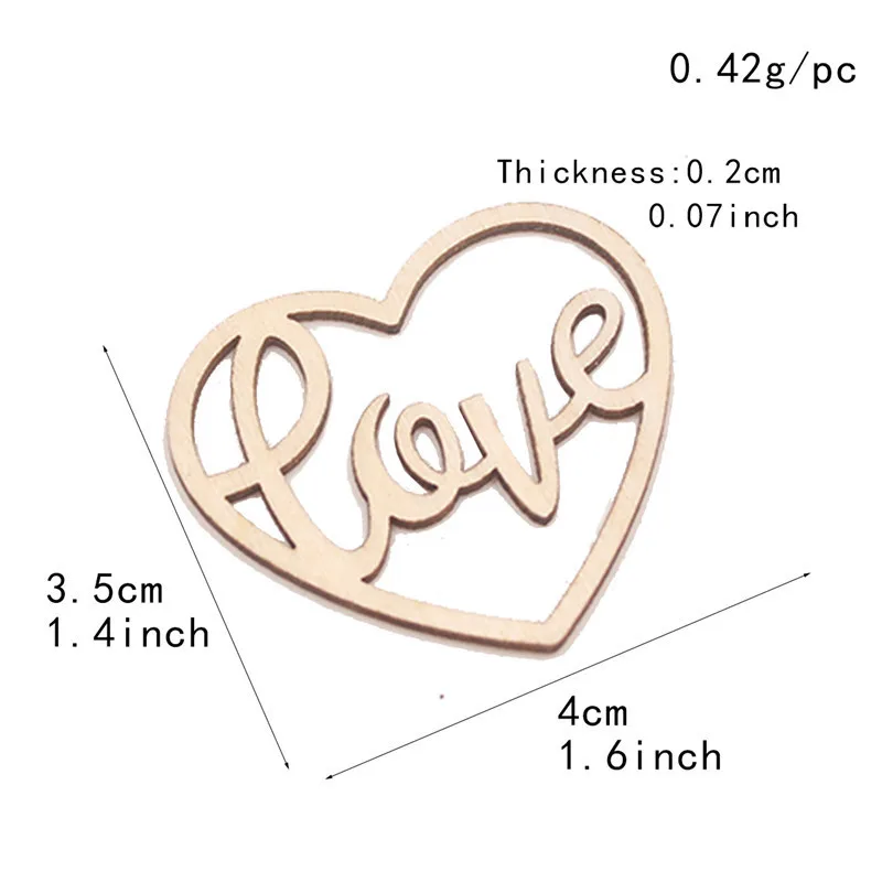 

50pcs Crafts decoration creative wooden handmade DIY photo album props hollow letters love