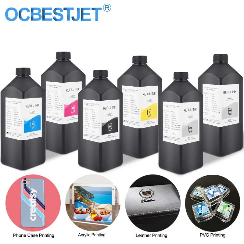 6x1000 мл светодиодные уф чернила для Epson L800 L805 L1800 1390 1410 1500W R1900 R2000 R3000 4880 7880 DX5 DX7