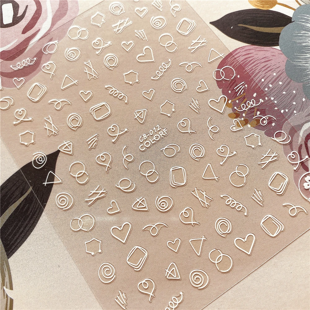 CB 012 графический 3D клей в форме сердца наклейка для ногтей украшение инструмент