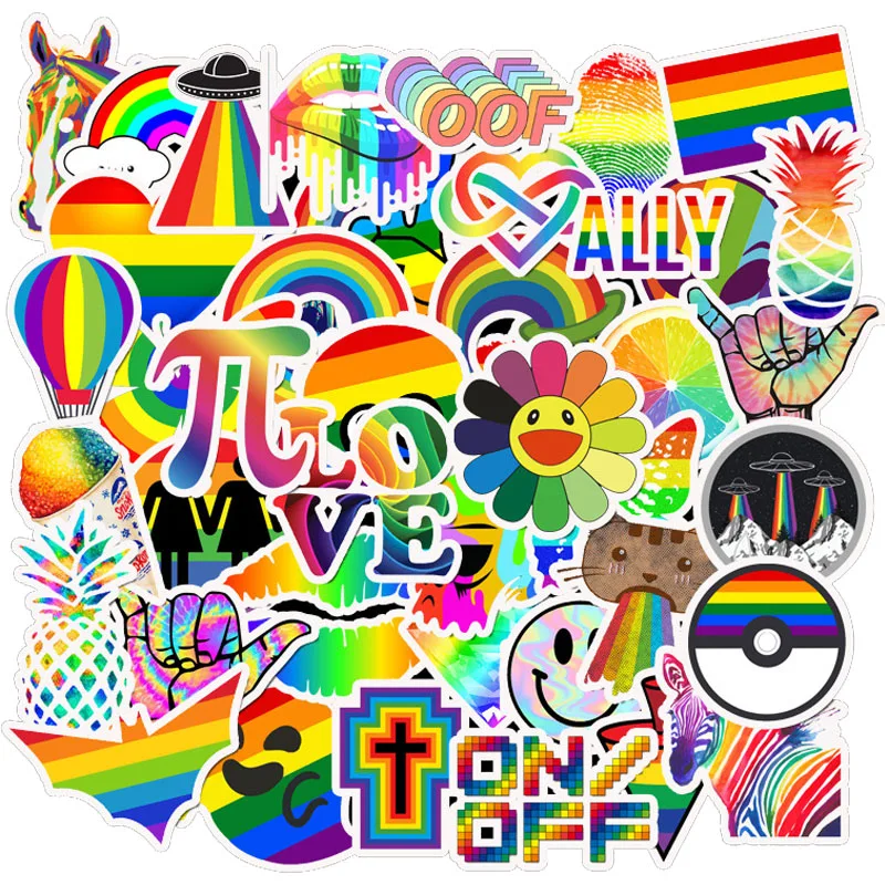 50 rainbow 33 Стильные наклейки s 50 шт. упаковка DIY водонепроницаемые наклейки s для ноутбука ПК телефона чемодана багажа игрушка для скейтборда Vsco Девушки Наклейки - Цвет: 50 rainbow