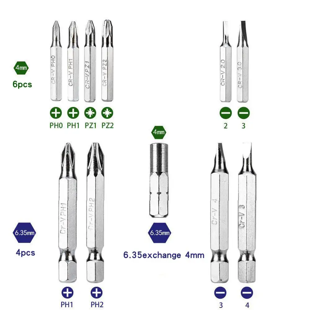 Мини-отвертка электрическая перезаряжаемая с 11 насадками 3 6 В | Инструменты