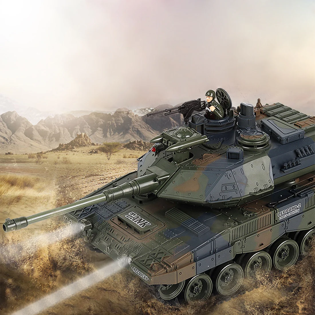 Лцф 1:18 2 4G Leopard 2A6 модель военного танка RC Battle Tank игрушка с Звук дыма светильник
