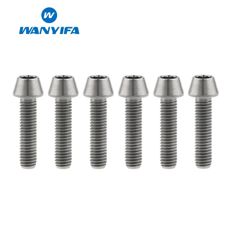 M5X20 titanium Wanyifa M5x15 16 18 20 мм Титан/Ti болты для выноса руля для конической головки MTB велосипедные винты фиксированные болты велосипедные части - Цвет: M5X20 titanium