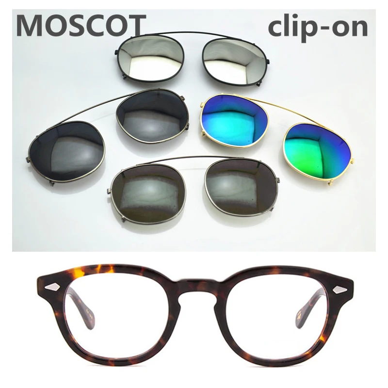 Johnny Depp Sun Glasses Men 4+1 Clip On Polarized Sunglasses Women Acetate Optical Eyeglass Frame Brand Vintage Design With Box