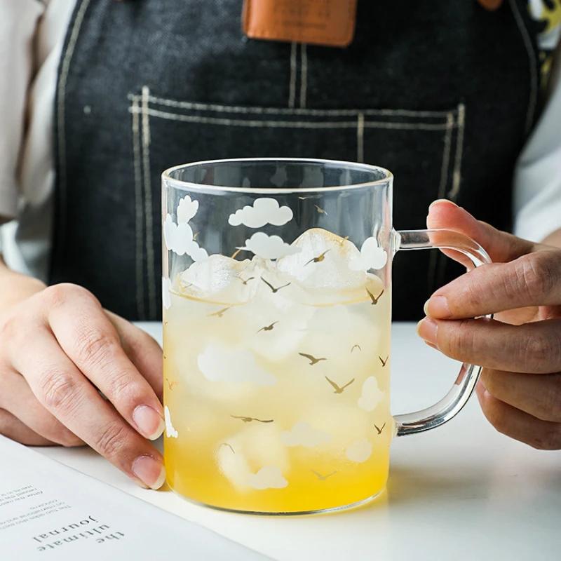 400 мл Современная Минималистичная чайная кружка Новая печатная стеклянная