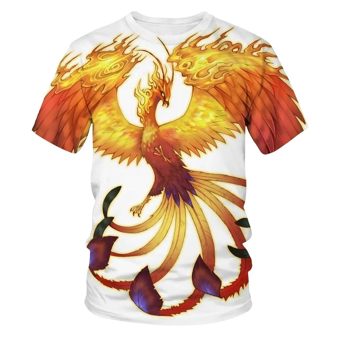 Летняя новая мужская и женская футболка с 3D рисунком Феникса мужские топы в стиле