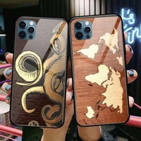 wood grain glass shell glass case for iphone 13 12 11 pro max 12pro xs max xr x 7 8 plus se 2020 mini case tempered back cover