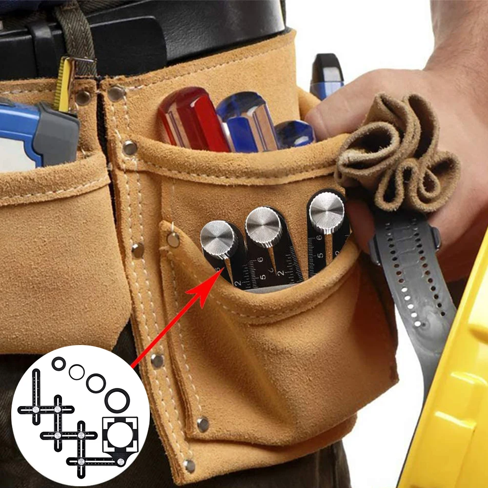 

Six-Fold Tile Opening Locator Aluminum Alloy Fixed Angle Measuring Ruler Mud Tile Glass Universal Hole Punch Tools