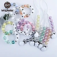 lets make 5pcsset acrylic beads baby pacifier chain holder baby rattle crib mobiles stroller accessories baby toys