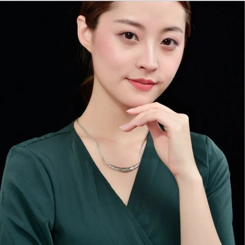 Цепочка с подвеской в виде полумесяца Женская из чистого серебра 100% пробы |