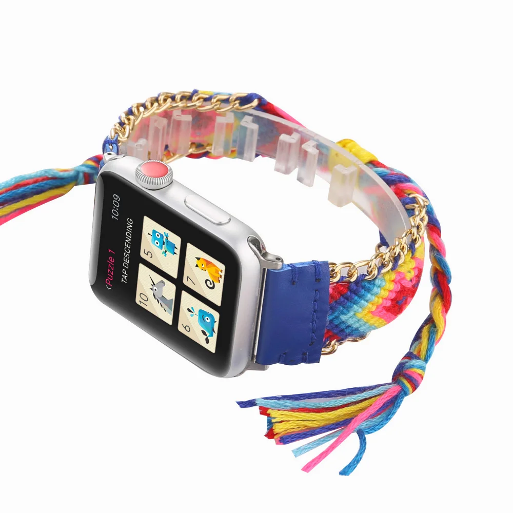Etsy браслет ручной работы в национальном стиле для Apple Watch 38 мм 40 42 44 iWatch ремешок