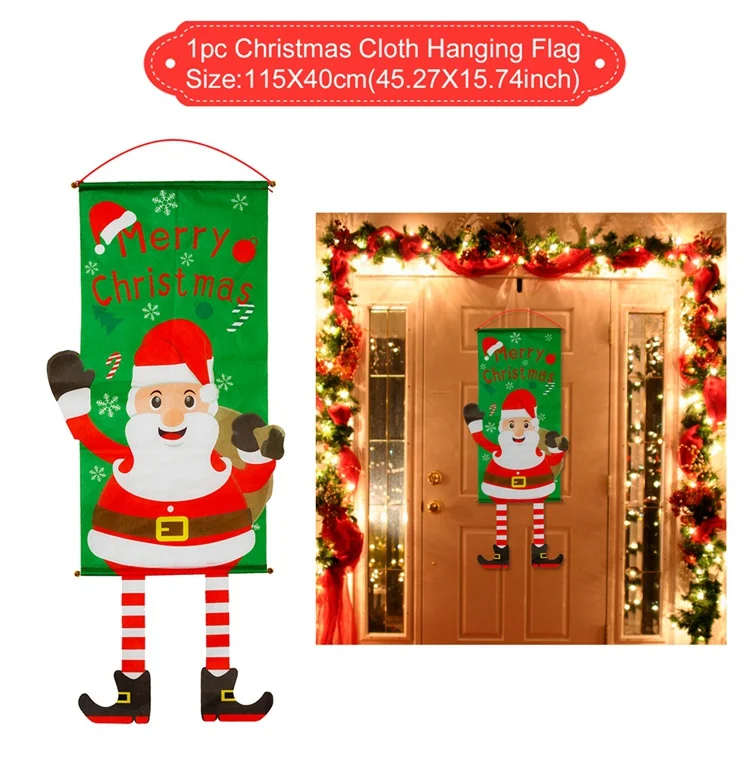door hanging style 3 QIFU Рождественские украшения Рождественские рождественские украшения для дома Navidad Noel орнамент с рождественской елкой Декор год - Цвет: door hanging style 3