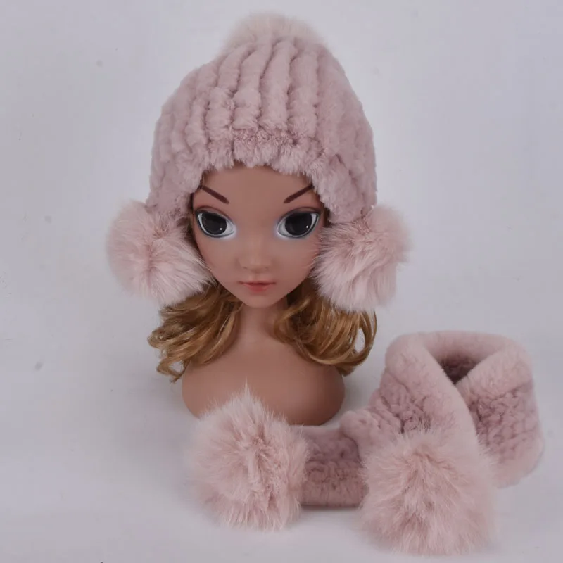 Зимняя Детская меховая шапка теплые мягкие наушники из натурального меха