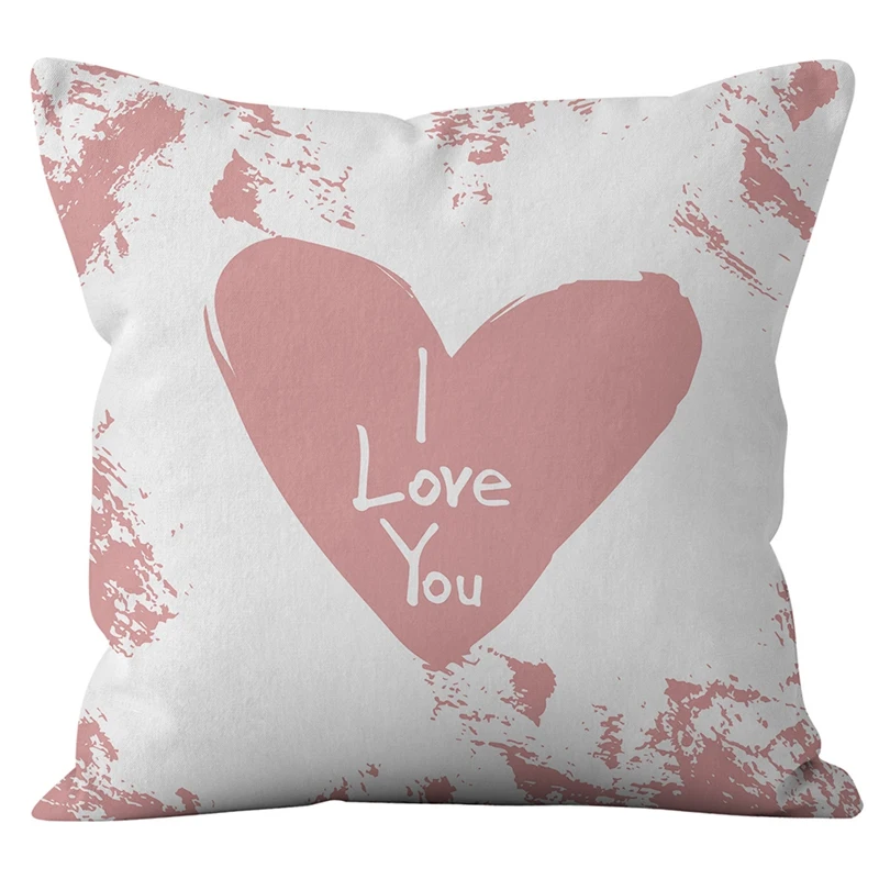 

4Pcs Love Valentine's Day Pillow Case Art Painting Cushion Cover Fashion Square Sofa Cushion Cover 45X45cm