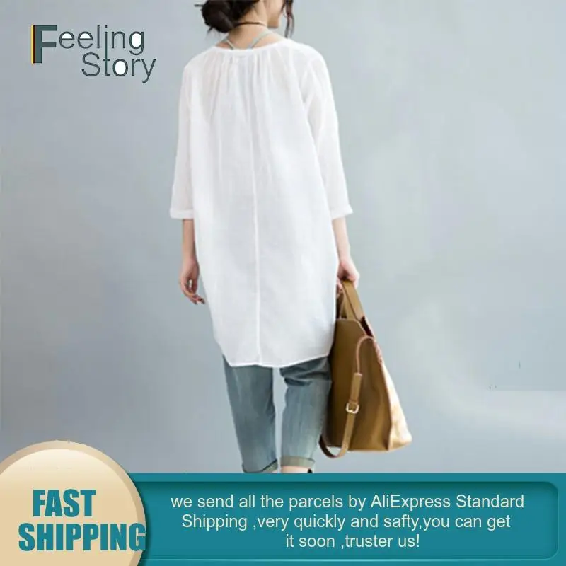 Комплект из 2 предметов модная Корейская белая льняная рубашка женские хлопковые