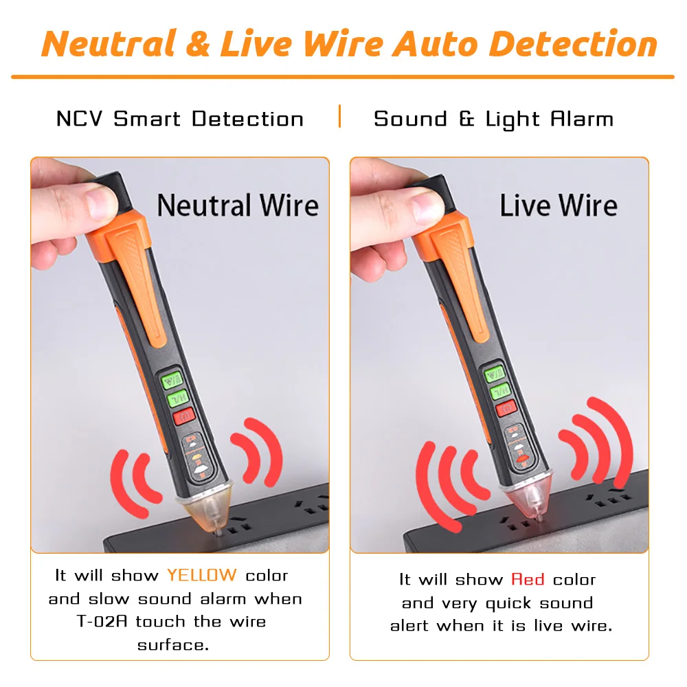 Non-Contact Tester Pen Meter 12-1000V AC Voltage Detectors Smart Electric Sensor Test Pencil Infrared Function Easy To Use Mini |