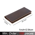 Длинные кошельки Crazy Horse 100 шт.лот 9,5x20,1 см, мужской бумажник из натуральной кожи двойного сложения, Винтажный Мужской кошелек